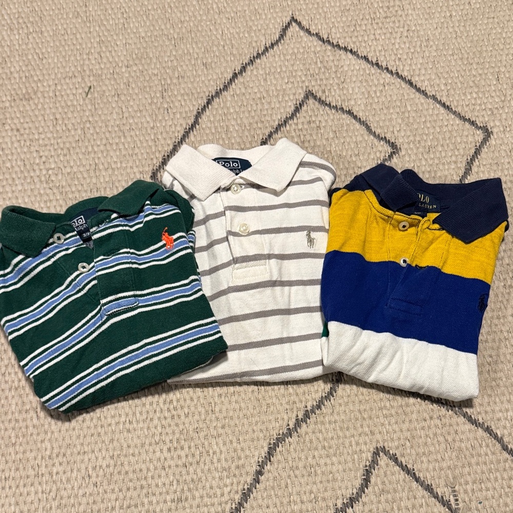 Lot of 3 Polo by Ralph Lauren Toddler Boys Short-Sleeved Polo Shirts Size 3T